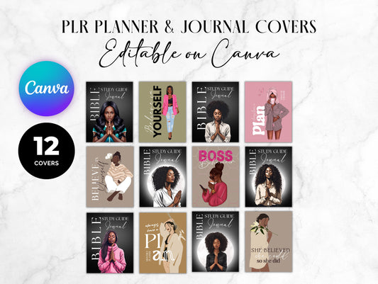 Covers for Journal, Planner, Notebooks Editable on Canva